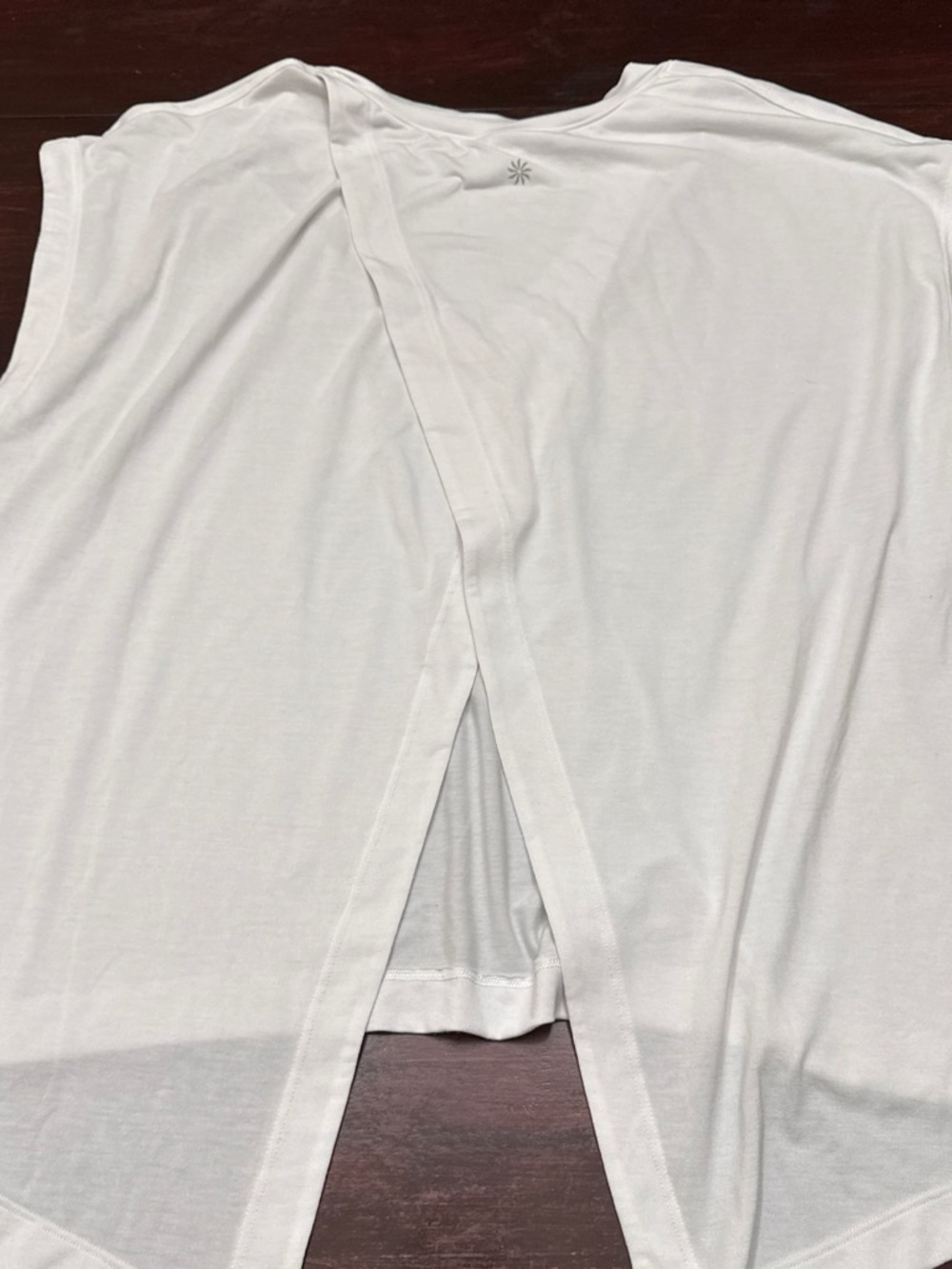 Athleta White V-Neck Layered Tank - Picture 3 of 4